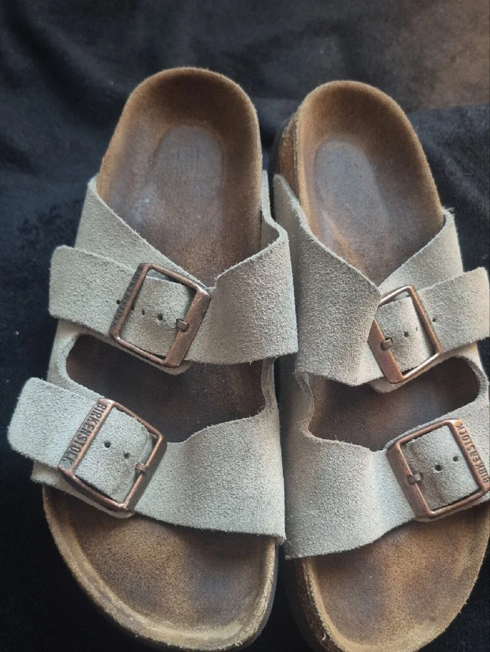 Birkenstock Arizona Suede Two-Strap Sandal - Beige M 5.5